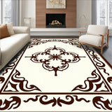 Quatrefoil Medallion with Scrollwork Border Accent(Brown)