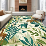 Ultra Soft Area Rug, Non Slip, Stain Resistant, Washable Area Rugs for Living Room, Bedroom, Beige Nursery Playroom Jungle Scene Area Rug(Beige)