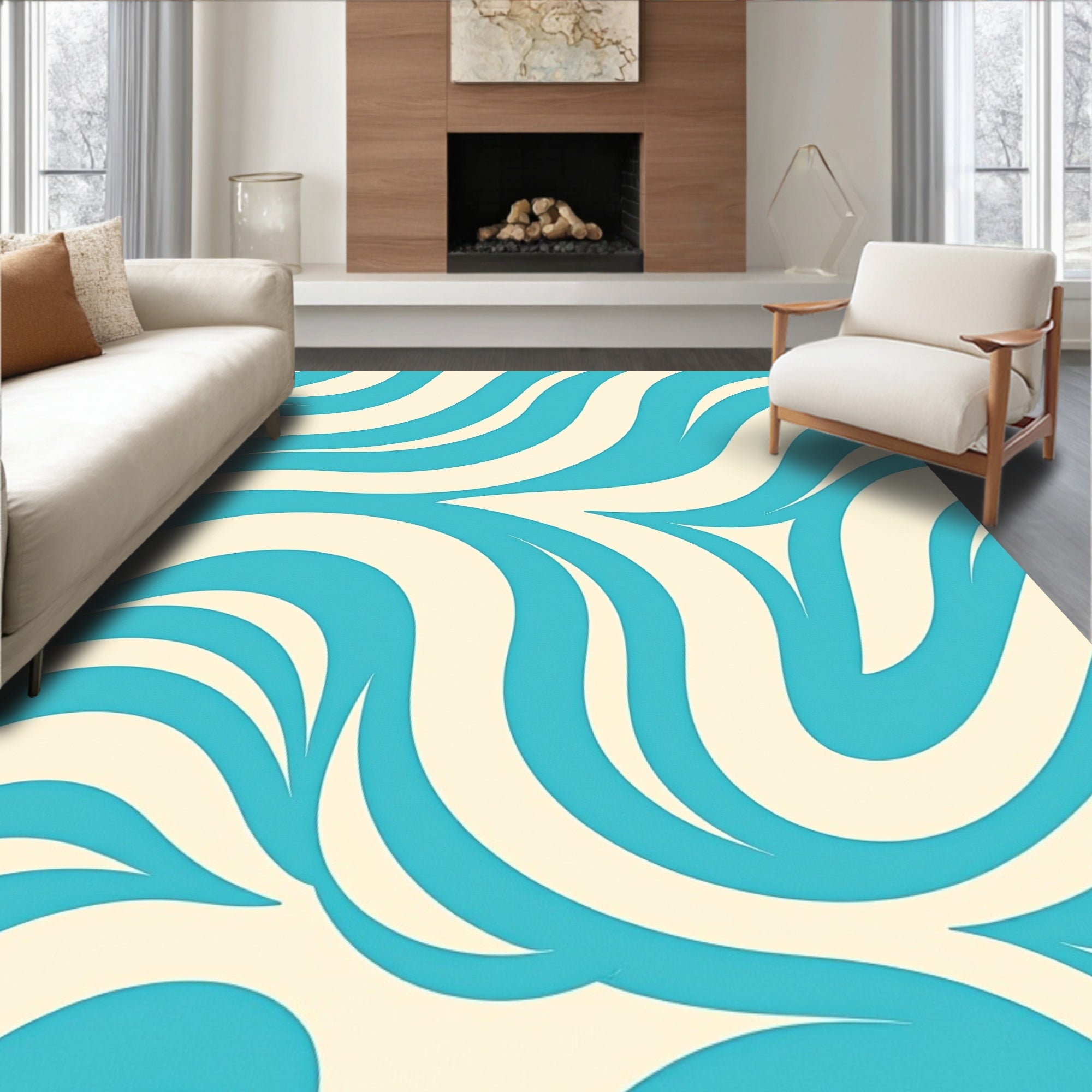 Retro Wave with Fluid Stripes and Dynamic Energy (Blue) - ODIKA