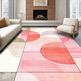 Blush Pink & Beige Area Geometric Dreamscape(Pink)