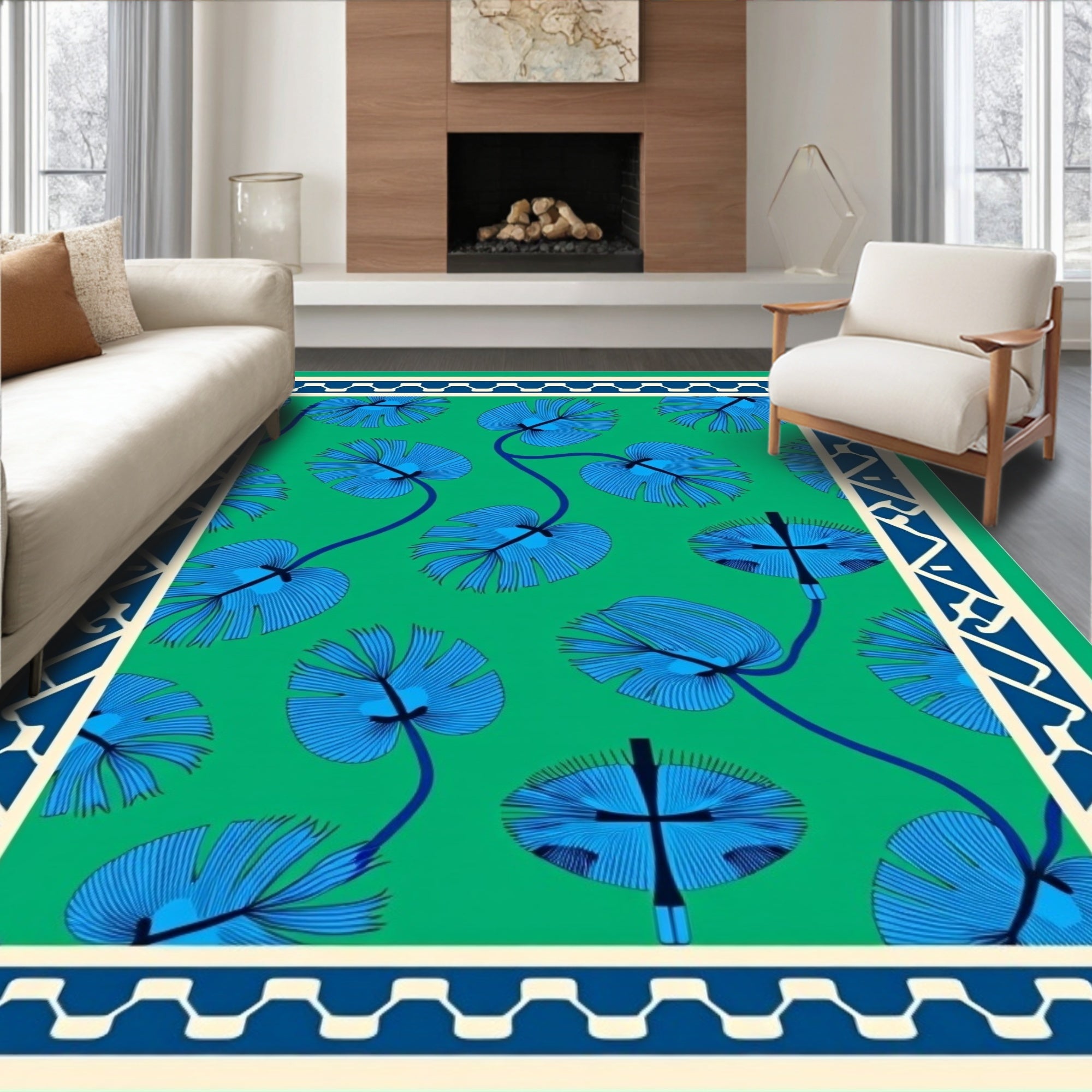 Tropical Foliage Lattice Reversible Decorative (Green) - ODIKA