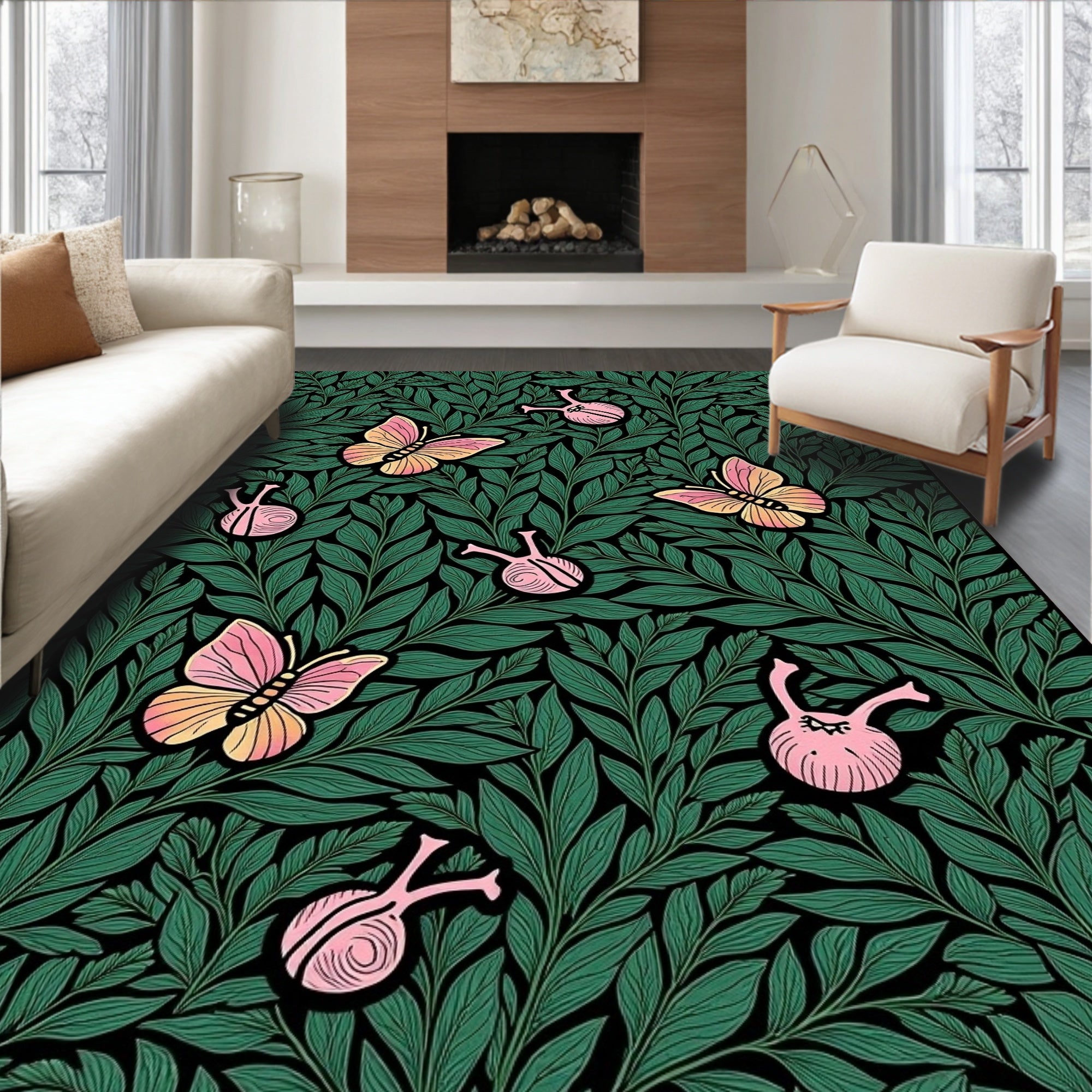 Mystical Woodland Creatures Amongst Lush Foliage (Green) - ODIKA