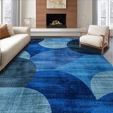 Ultra Soft Area Rug, Non Slip, Stain Resistant, Washable Area Rugs for Living Room, Bedroom, Boho Abstract Non-Slip Bedroom Rug(Blue)