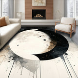 Lunar Eclipse Area Taupe & Cream Moon Phase Witchy Accent(Gray)