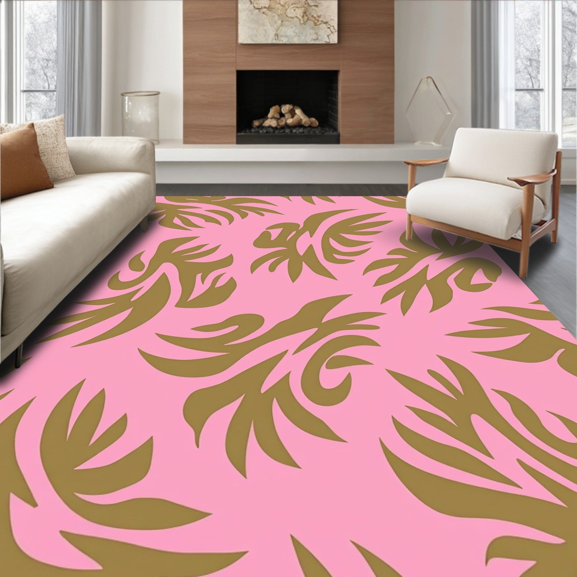 Flame Decorative Accent with Curved Design (Pink) - ODIKA