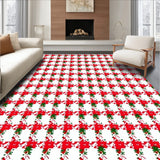 Yuletide Checkered Decorative Floor Covering(Red)