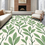 Botanical Leaf Motif Slip Resistant Pathway Covering with Natural Tones(Ivory)