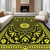 Paisley Honeycomb Jacquard Symmetrical Floral Arrangement (Black)