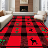 Plaid Reindeer with Holly Leaf Embellishments(Red)