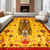 Ultra Soft Area Rug, Non Slip, Stain Resistant, Washable Area Rugs for Living Room, Bedroom, Vintage Boho Leopard Print(Yellow)