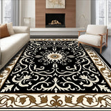 Ornate Baroque Inspired Floral Swirls and Leafy Flourishes(Black)