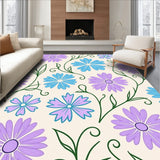 Whimsical Winter Blossom Motif with Stylized Snowflake(Purple)