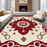 Vintage Medallion Distressed Artistic Heritage Classical Wave(Beige)