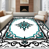 Elegant Medallion Interlocking Motif With Ornate Swirls(Black)