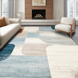 Boho Chic Neutral Tones with Blue Accents Abstract Art(Beige)