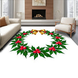 Holly Berry Wreath Seasonal Celebration Floor Covering(Green)