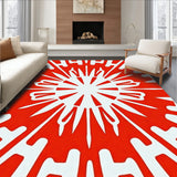 Retro Sunburst Check with Vintage Abstract Motifs(Red)