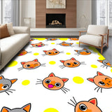 Adorable Cartoon Cat Face Design with Expressive Whisker Details(Orange)