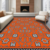 Quatrefoil Trellis Network with Moorish Influence(Orange)