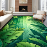 Fresh Tropical Inspired Area Rug Durable for Indoor and Use(Green)