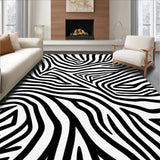 Classic Zebra Inspired Monochrome Handwoven Farmhouse Entrance(Black)