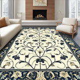 Chateau Collection Azure Bloom Dark Beige Botanical Scrollwork(Ivory)