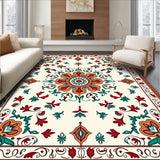Elegant Medallion Tapestry With Intricate Floral Vine Ornamental Design (Red) - ODIKA