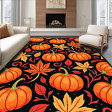 Harvest Festival Maple Foliage Pumpkin Arrangement Decorative Accent(Orange)