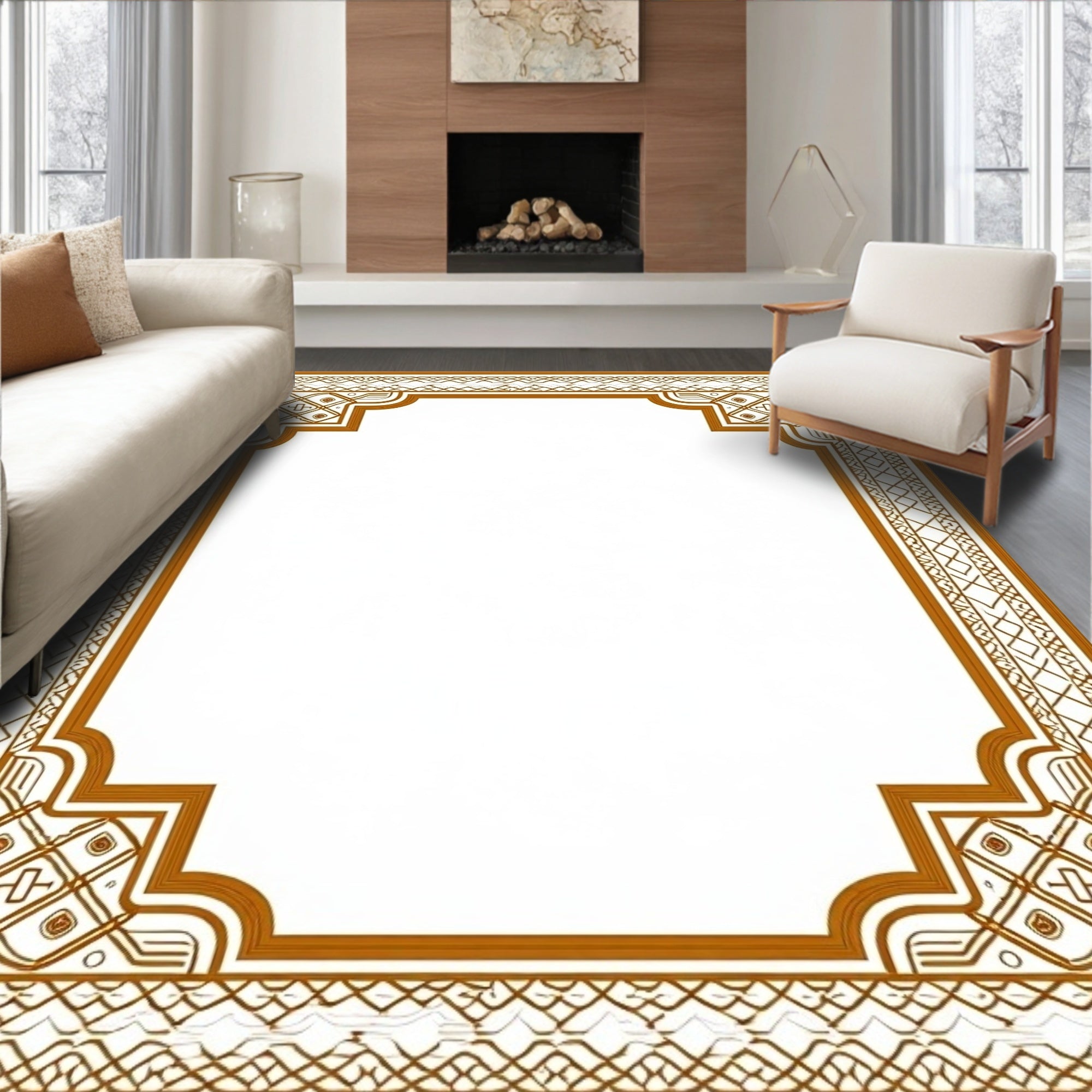 Elegant Interlocking Lattice Trellis Ornamental (Beige) - ODIKA