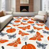 Autumn Calabash Dancing Moths Shape Floor(Orange)