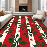 Cane Striped with Holly Leaf Accents Semi Arc Design(Red)