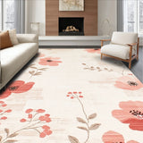 Artisan Beige With Minimalist Blush Floral Abstract Design(Ivory)