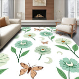 Enchanted Poppy Moth Moonlight Botanical Tapestry(Blue)