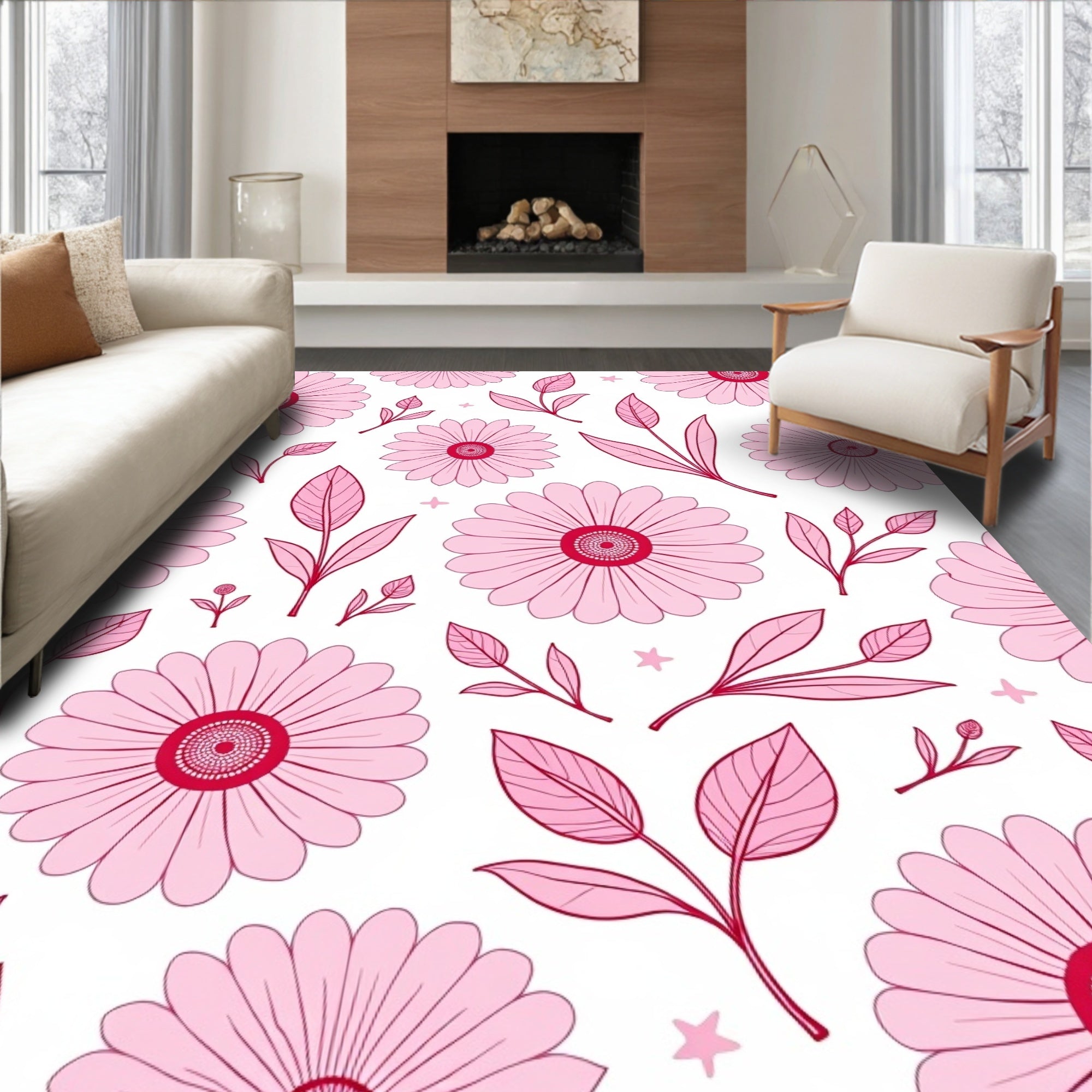 Botanical Garden Blossom Enchanted Dreamy Whimsical Illustration (Pink) - ODIKA