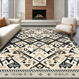 Handcrafted Boho Runner With Ethnic Geometric Diamond(Beige)