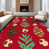Pine Cone Forest Motif Slip Resistant Seasonal Celebration(Red)
