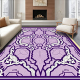 Elegant Interlocking Trellis Motif with Subtle Curved Accents and Fine Detail(Purple)