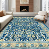 Blue and Beige Square Slip Resistant(Blue)