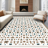 Nordic Interlocking Trellis with Minimalist Floral (Brown) - ODIKA