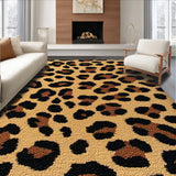 Ultra Soft Area Rug, Non Slip, Stain Resistant, Washable Area Rugs for Living Room, Bedroom, Exotic Leopard Print Living Room Non-Slip Rug(Beige)