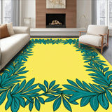 Vibrant Tropical Foliage Wavy Border Artistic Accent (Yellow)