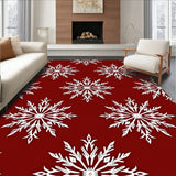 Festive Snowflake Winter Wonderland Holiday Decorative Accent(Red)