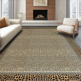 Elegant Beige Area with Spotted Animal Print Design(Beige)