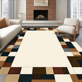 Elegant Trio with Abstract Linear Borders in Brown and Beige(Beige)
