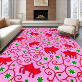 Festive Cat Silhouettes Featuring Twinkling Holiday Lights(Pink)