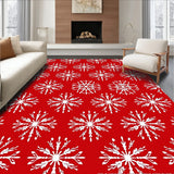Festive Snowflake Wonderland Plush Decorative Holiday Accent(Red)