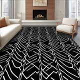 Modern Interlocking Chevron Waves with Minimalist Detailing(Black)