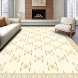 Elegant Quatrefoil Area with Neutral Tones and Chic Design(Beige)