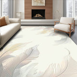 Whispering Wind Beige Area Abstract Feather Non Slip(Beige)