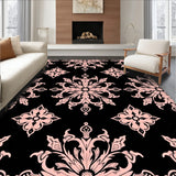 Boho Lotus Medallion Motif with Rose Gold Flourishes(Black)